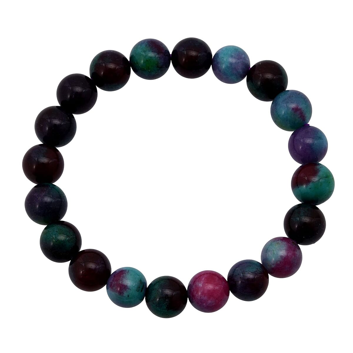 Purple Sugar Agate Beaded 137.65 ctw Stretch Bracelet  image number 0