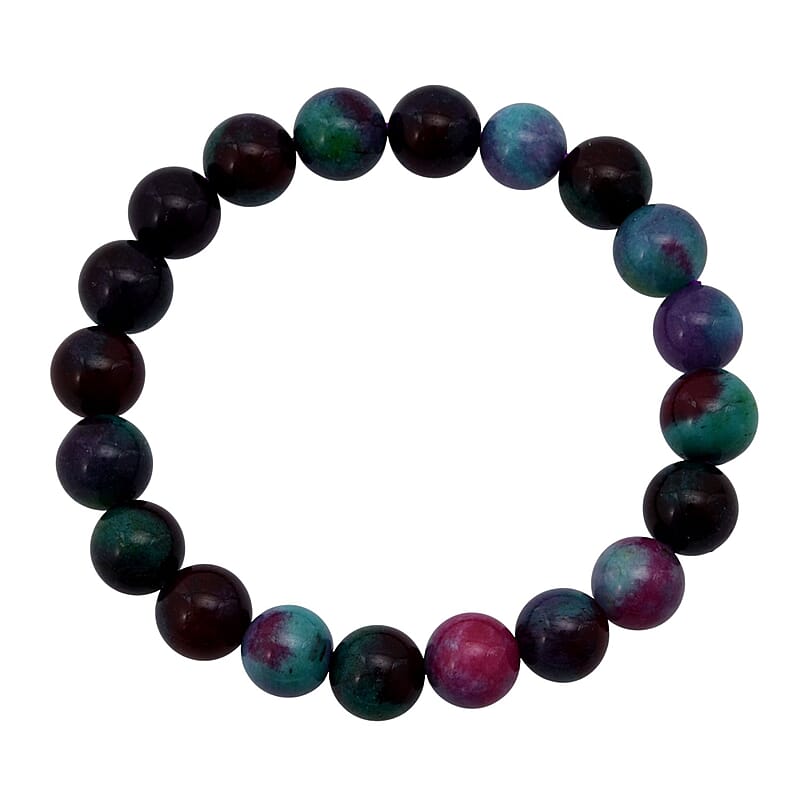 Purple Sugar Agate Beaded 137.65 ctw Stretch Bracelet 
