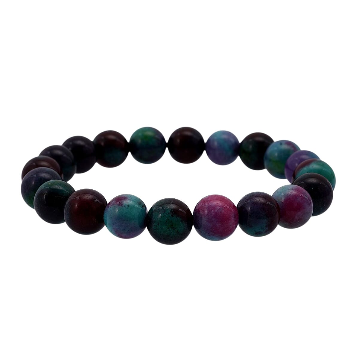 Purple Sugar Agate Beaded 137.65 ctw Stretch Bracelet  image number 3