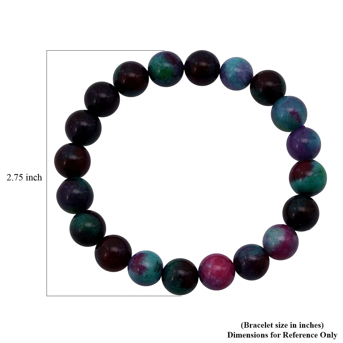 Purple Sugar Agate Beaded 137.65 ctw Stretch Bracelet  image number 5