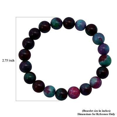 Purple Sugar Agate Beaded 137.65 ctw Stretch Bracelet 