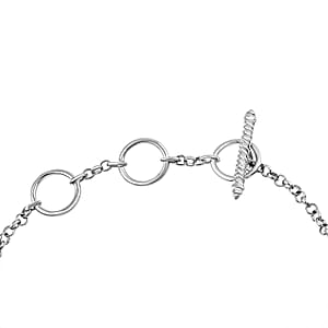 Mojave Green and Blue Turquoise 48.15 ctw Bracelet in Platinum Over Copper and Stainless Steel (6.50 In)