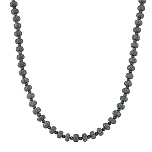D'Joy Natural Olmec Jadeite 290.00 ctw Floral Carved Beaded Necklace in Rhodium Over Sterling Silver18-20 Inches