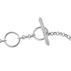 Mojave Green and Blue Turquoise 39.40 ctw Bracelet in Platinum Over Copper and Stainless Steel (6.50 In)