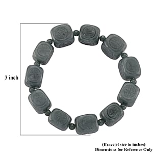  Natural Olmec Jadeite 300.00 ctw Beaded Stretch Bracelet