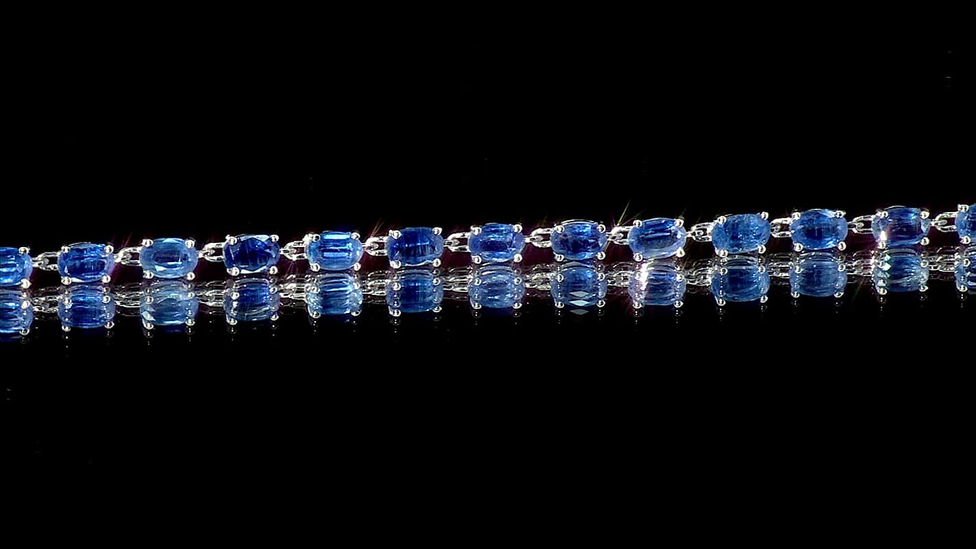 D'Joy Premium Kashmir Kyanite 13.80 ctw Bracelet in Rhodium Over Sterling Silve (7.25 In)