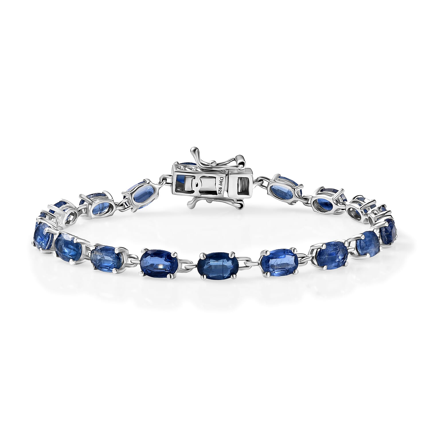 D'Joy Premium Kashmir Kyanite 13.80 ctw Bracelet in Rhodium Over Sterling Silve (7.25 In)