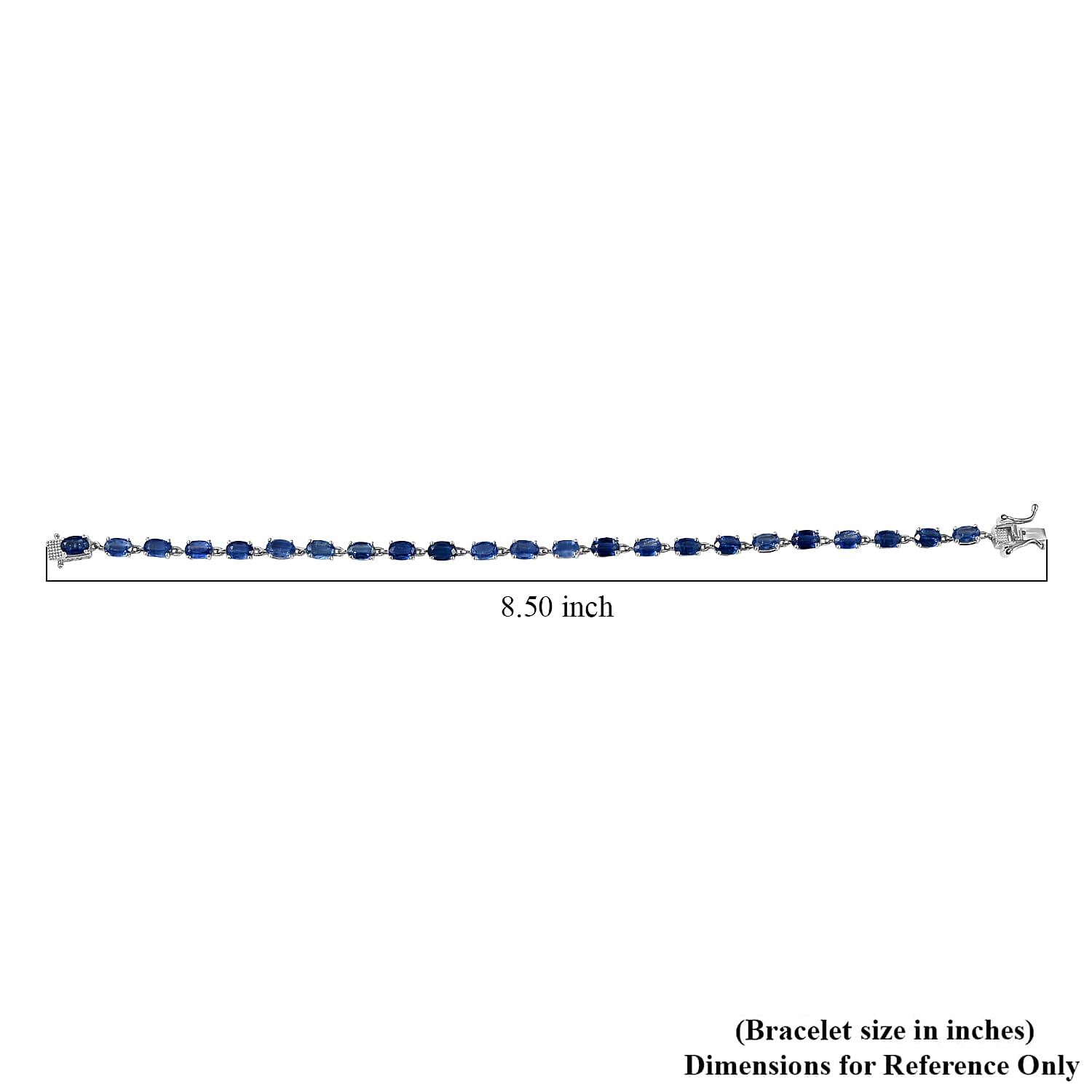 D'Joy Premium Kashmir Kyanite 15.10 ctw Starborn Echoes Bracelet in Rhodium Over Sterling Silv (8.00 In) 