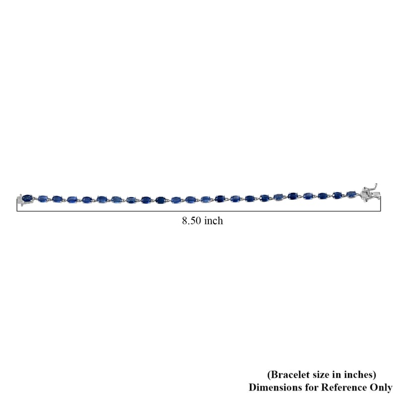 D'Joy Premium Kashmir Kyanite 15.10 ctw Starborn Echoes Bracelet in Rhodium Over Sterling Silv (8.00 In) 