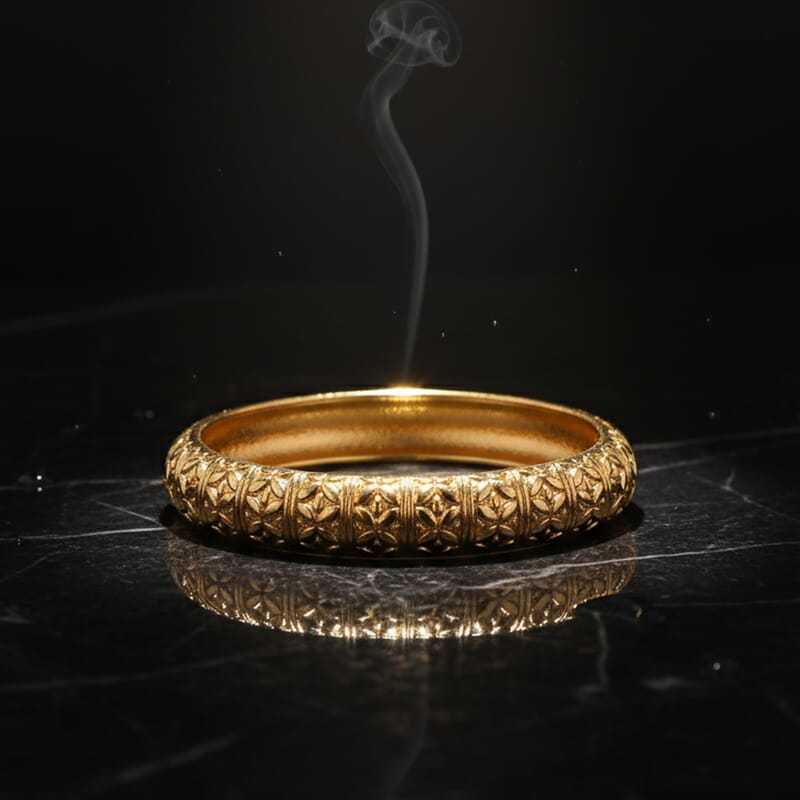 Diamond-cut Bangle Bracelet in Goldtone (6.75 In)