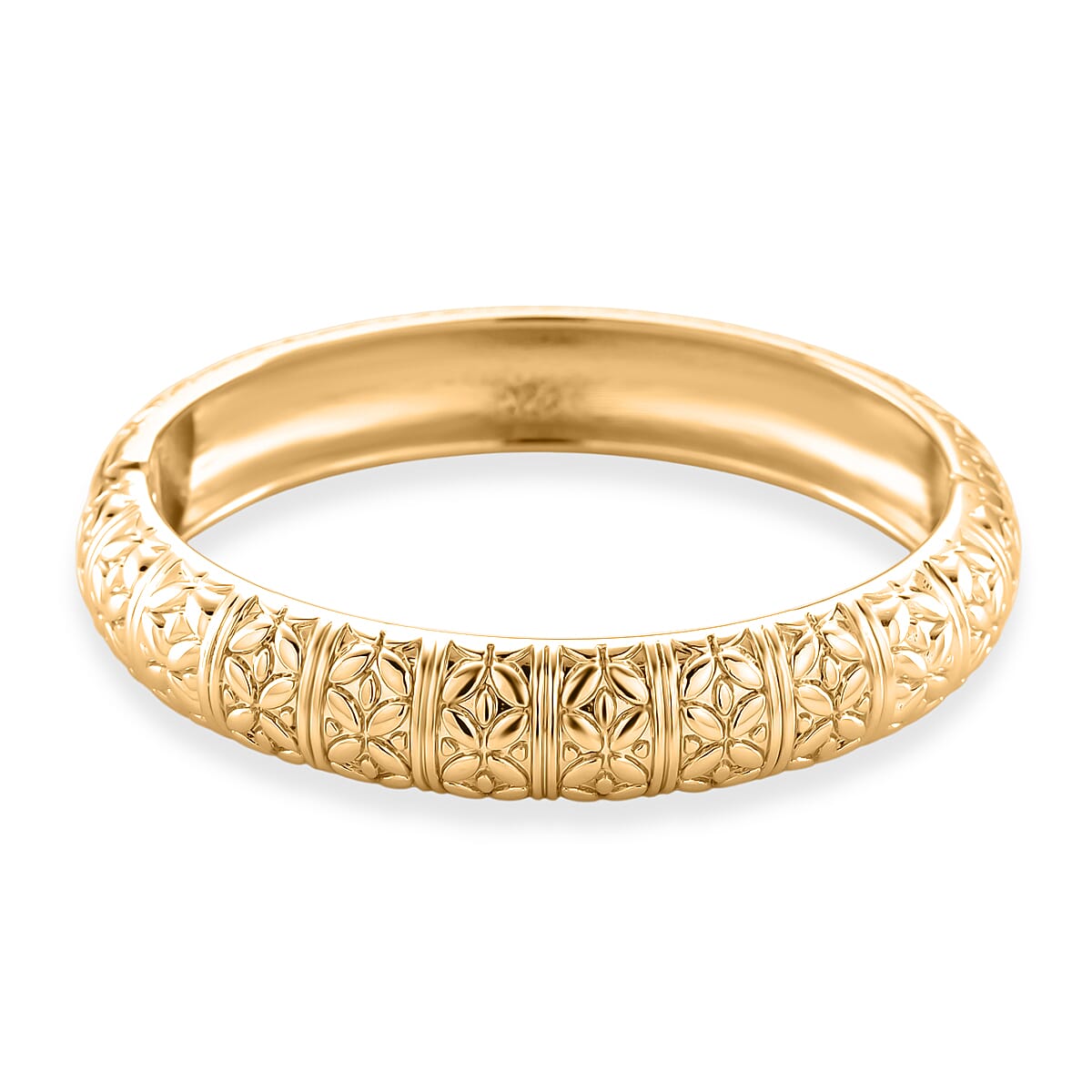 Diamond-cut Bangle Bracelet in Goldtone (6.75 In) image number 3
