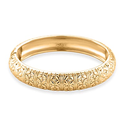 Diamond-cut Bangle Bracelet in Goldtone (6.75 In)