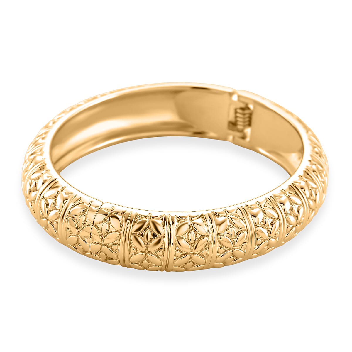 Diamond-cut Bangle Bracelet in Goldtone (6.75 In) image number 4