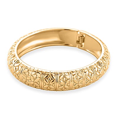 Diamond-cut Bangle Bracelet in Goldtone (6.75 In)