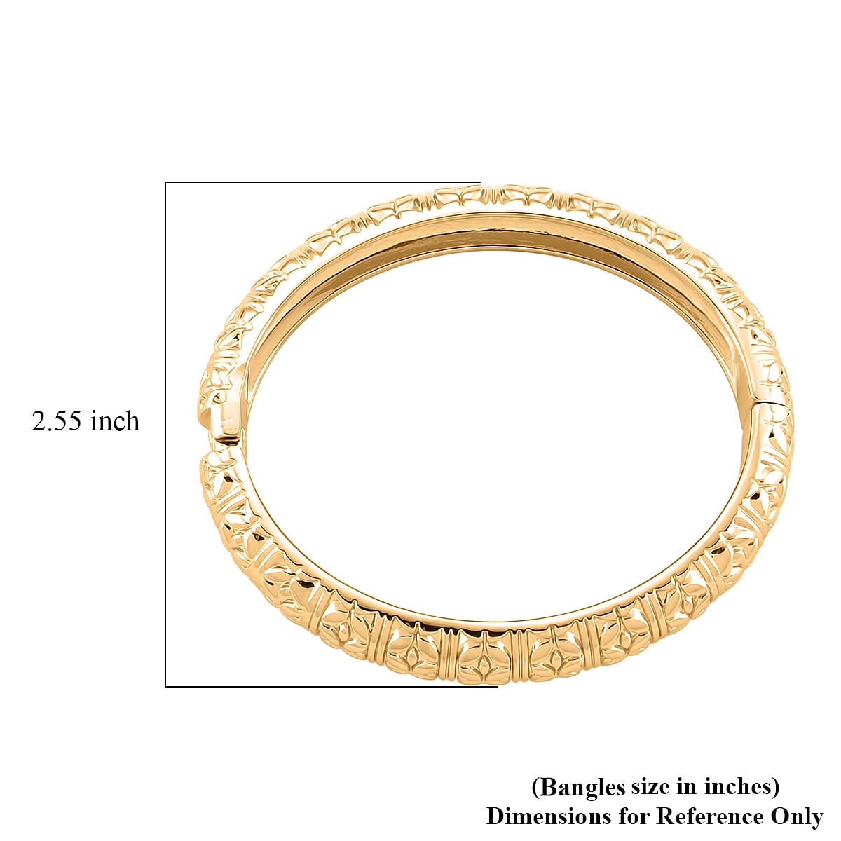 Diamond-cut Bangle Bracelet in Goldtone (6.75 In) image number 6