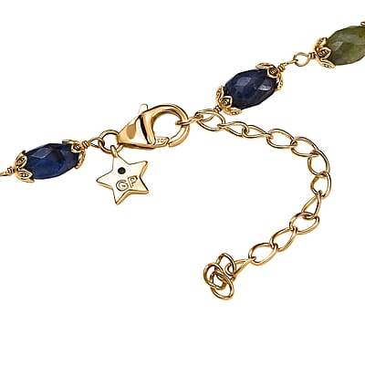 GP Italian Garden Collection Multi Sapphire 66.00 ctw Necklace in 18K Vermeil Yellow Gold Over Sterling Silver 18 Inches