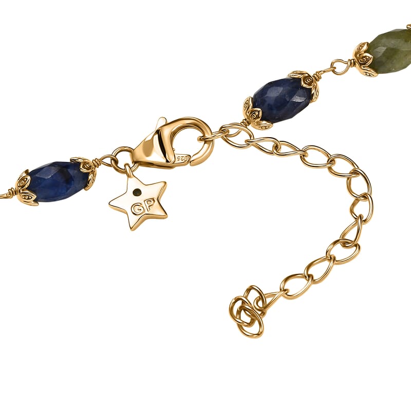 GP Italian Garden Collection Multi Sapphire 66.00 ctw Necklace in 18K Vermeil Yellow Gold Over Sterling Silver 18 Inches
