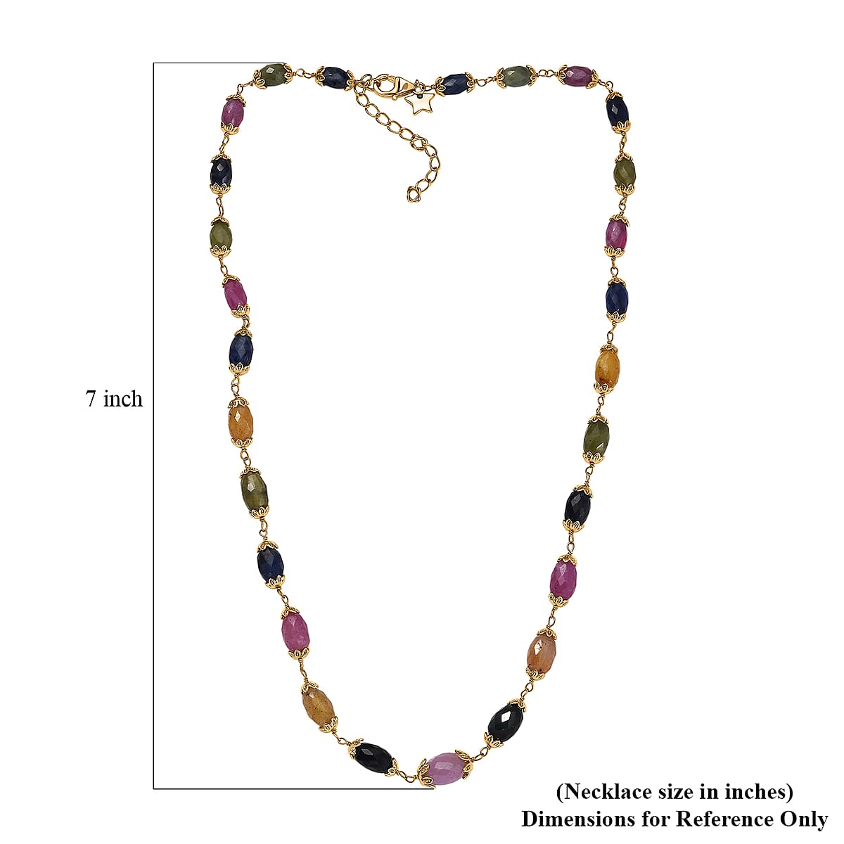 GP Italian Garden Collection Multi Sapphire 66.00 ctw Necklace in 18K Vermeil Yellow Gold Over Sterling Silver 18 Inches image number 7