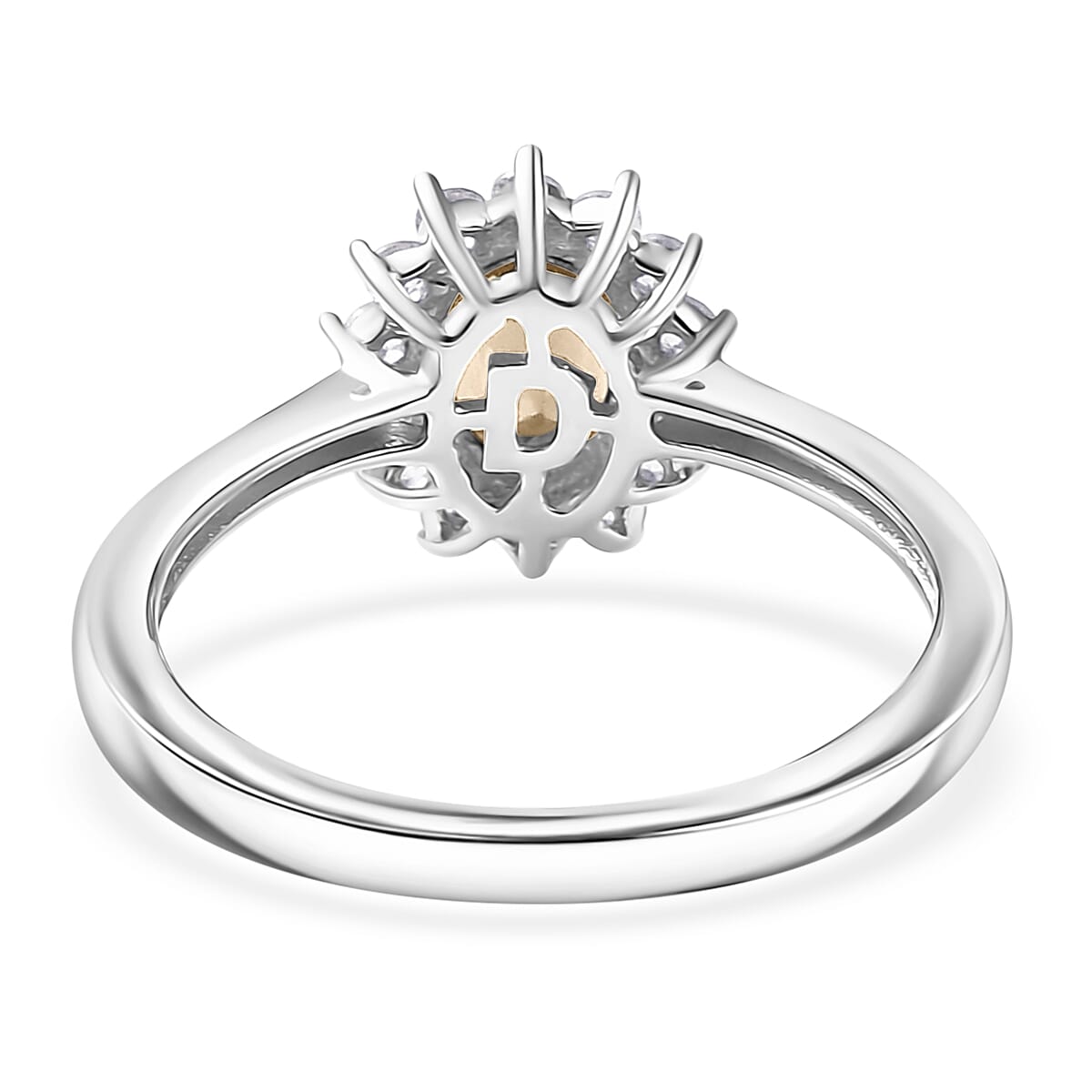 D'Joy Brazilian Citrine and White Zircon 1.20 ctw Ring in Rhodium Over Sterling Silver (Size 7.0) image number 4