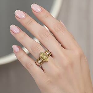  D'Joy Yellow Diamond 0.50 ctw Royal Majesty Ring in Rhodium Over Sterling Silver (Size 10.0)