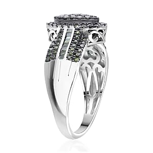  D'Joy Green Diamond 0.50 ctw Royal Majesty Ring in Rhodium Over Sterling Silver (Size 7.0)