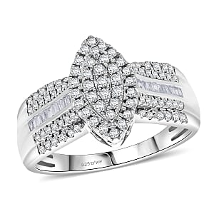  D'Joy Diamond 0.50 ctw Royal Majesty Ring in Rhodium Over Sterling Silver (Size 10.0)
