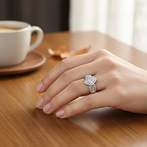  D'Joy Diamond 0.50 ctw Royal Majesty Ring in Rhodium Over Sterling Silver (Size 10.0)