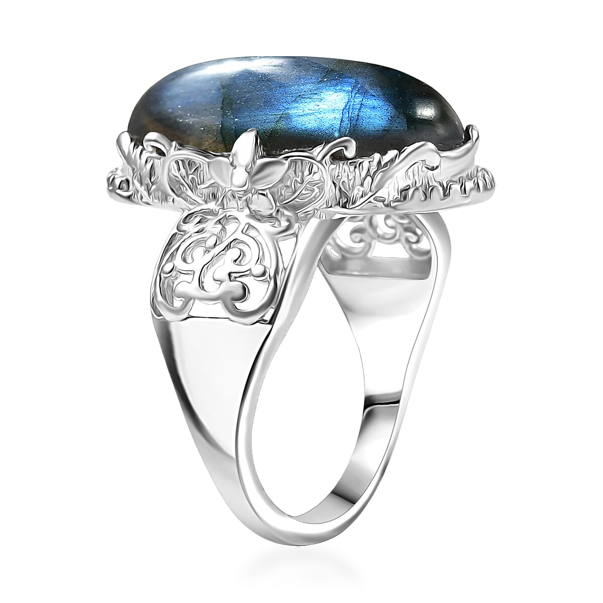 EverTrue Malagasy  Labradorite Ring in Platinum Bond 9.60 ctw (Size 8.0) image number 3