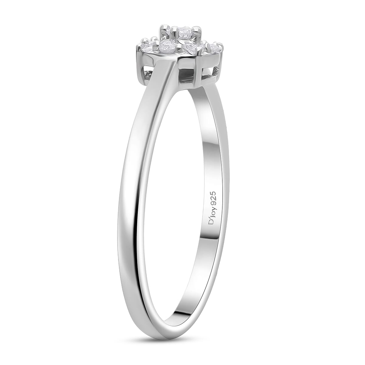 Doorbuster D'Joy Diamond 0.15 ctw Ring in Rhodium Over Sterling Silver (Size 8.0) image number 2