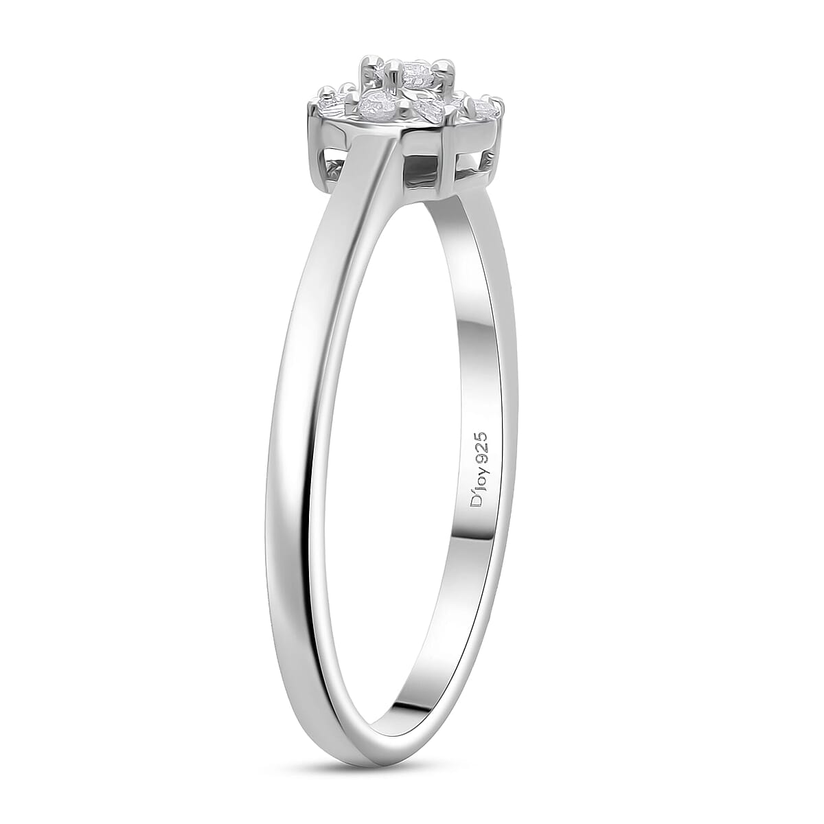 Doorbuster D'Joy Diamond Ring in Rhodium Over Sterling Silver (Size 10.0) 0.15 ctw image number 2