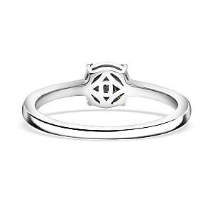 Doorbuster D'Joy Green Diamond 0.15 ctw Ring in Rhodium Over Sterling Silver (Size 7.0)