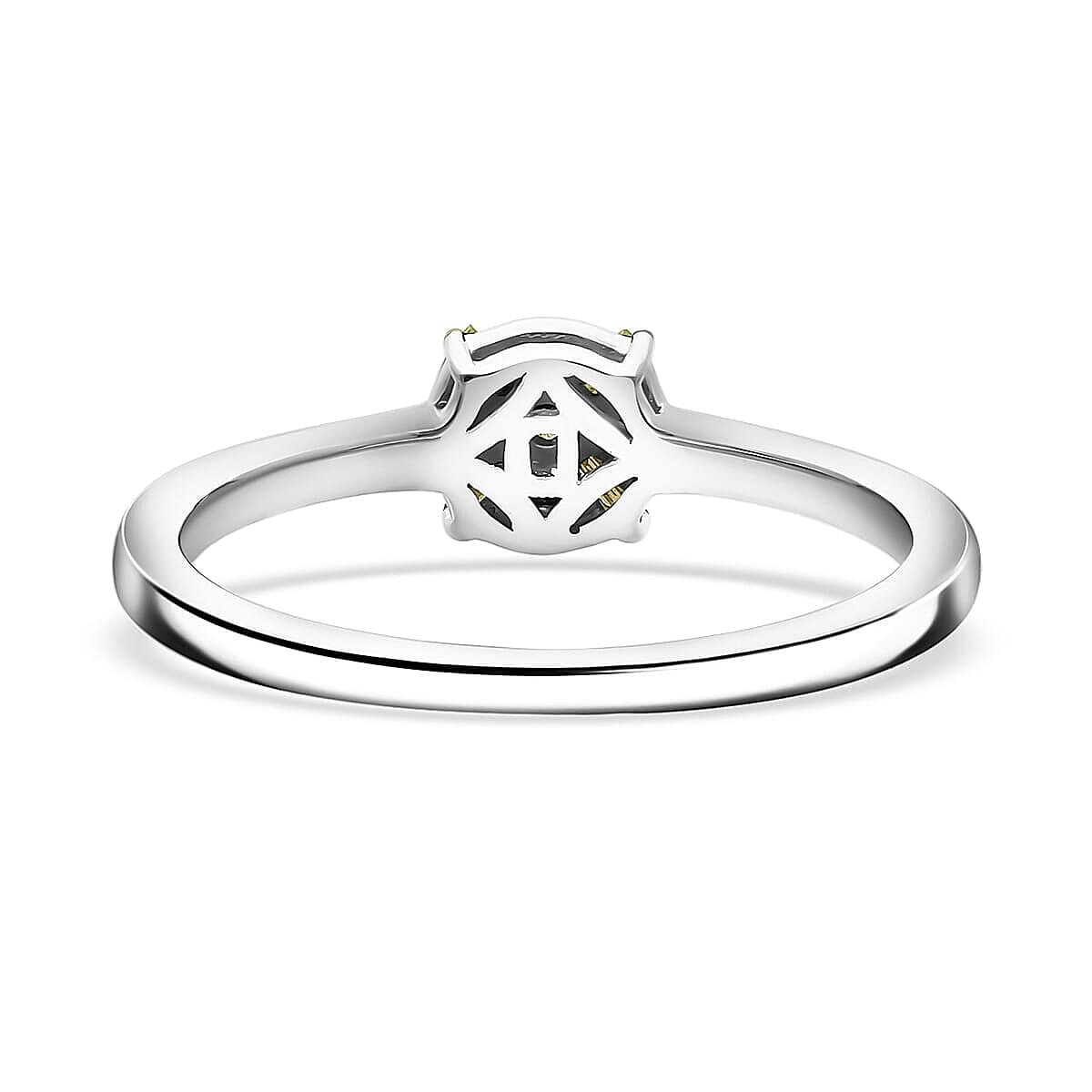 Doorbuster D'Joy Yellow Diamond 0.15 ctw Ring in Rhodium Over Sterling Silver (Size 9.0) image number 3