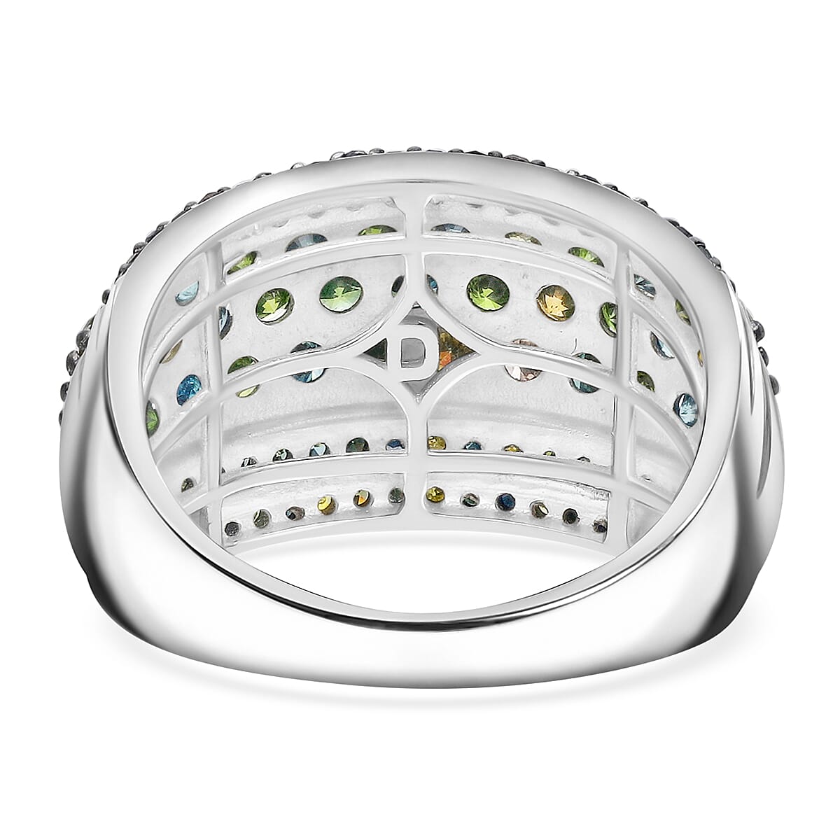 D'Joy Mult Color Diamond Ring in Rhodium Over Sterling Silver 2.00 ctw (Size 6.0) image number 3
