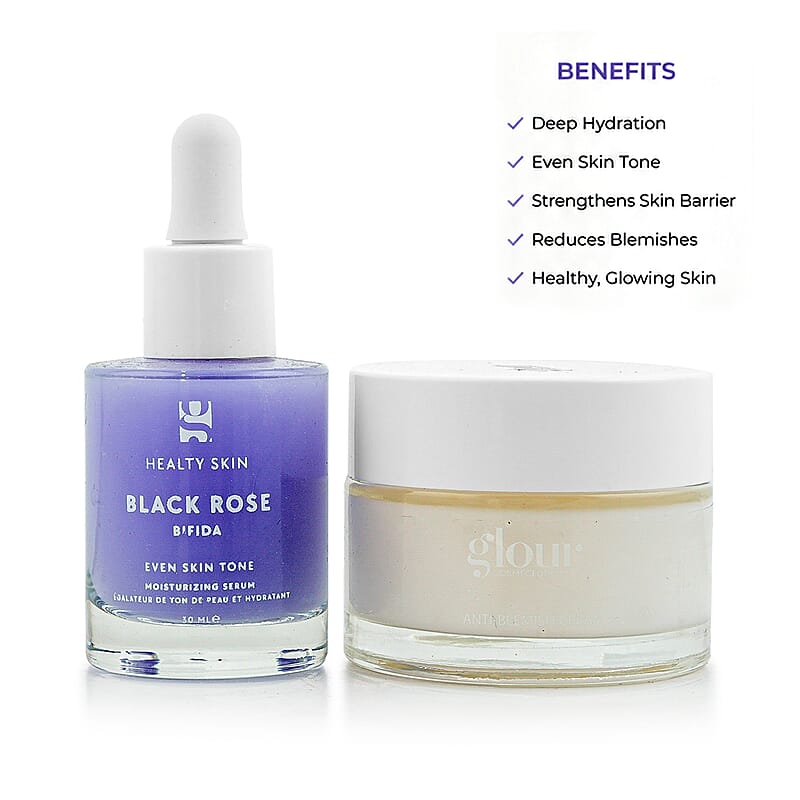 Black Rose Glow Moisturizing Serum and Cream Set (25 ml Serum and 50 g Cream)