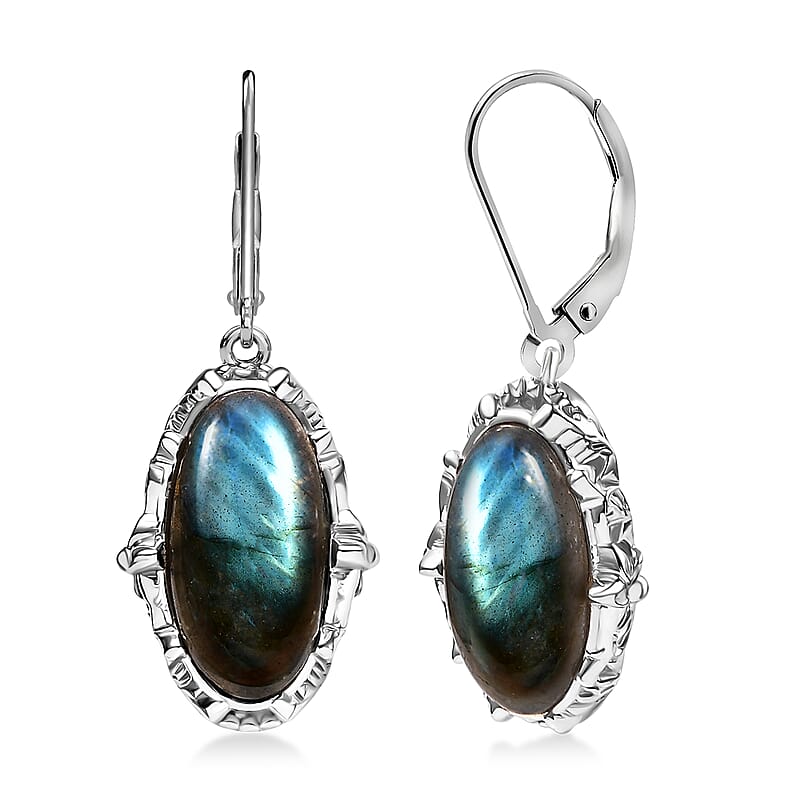EverTrue Malagasy Labradorite Earrings in Platinum Bond 10.15 ctw