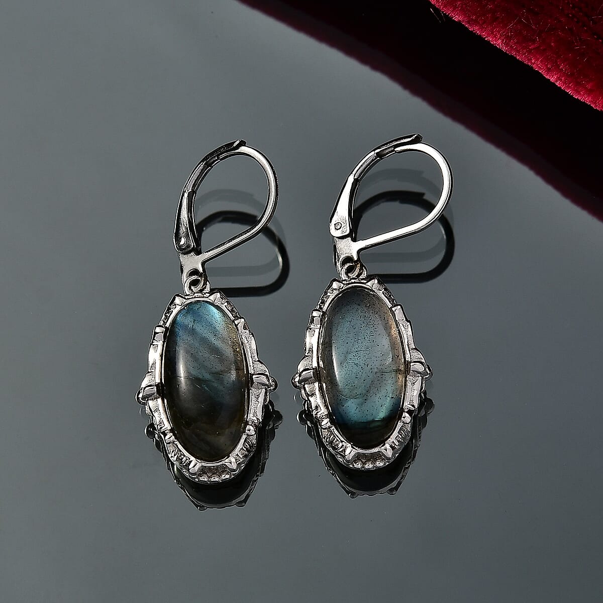 EverTrue Malagasy Labradorite Earrings in Platinum Bond 10.15 ctw image number 1