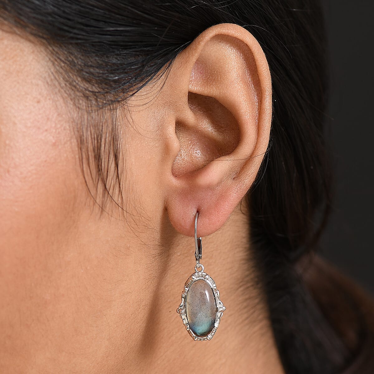 EverTrue Malagasy Labradorite Earrings in Platinum Bond 10.15 ctw image number 2
