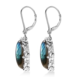 EverTrue Malagasy Labradorite Earrings in Platinum Bond 10.15 ctw
