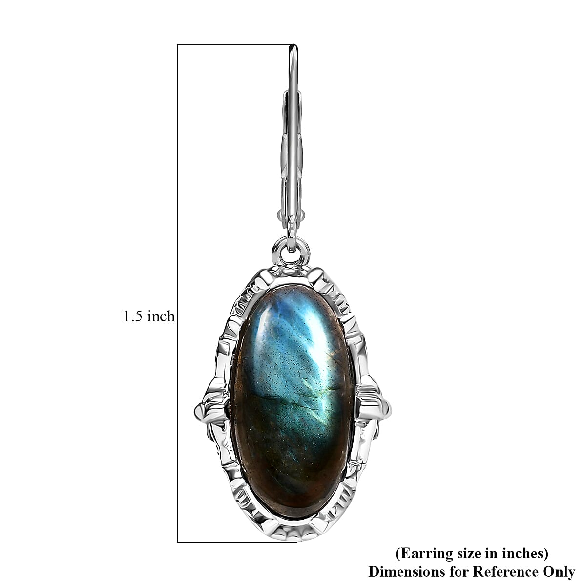EverTrue Malagasy Labradorite Earrings in Platinum Bond 10.15 ctw image number 5