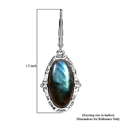 EverTrue Malagasy Labradorite Earrings in Platinum Bond 10.15 ctw