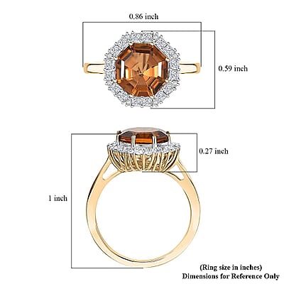 Certified & Appraised 10K Yellow Gold AAA  Golden Turkizite, Luxuriant Lab Grown Diamond (G-H, SI) Ring (Size 12.0) 4.15 ctw