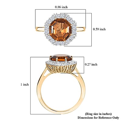 Certified & Appraised AAA  Golden Turkizite and Luxuriant Lab Grown Diamond G-H SI 4.15 ctw Ring in 10K Yellow Gold (Size 7.0)