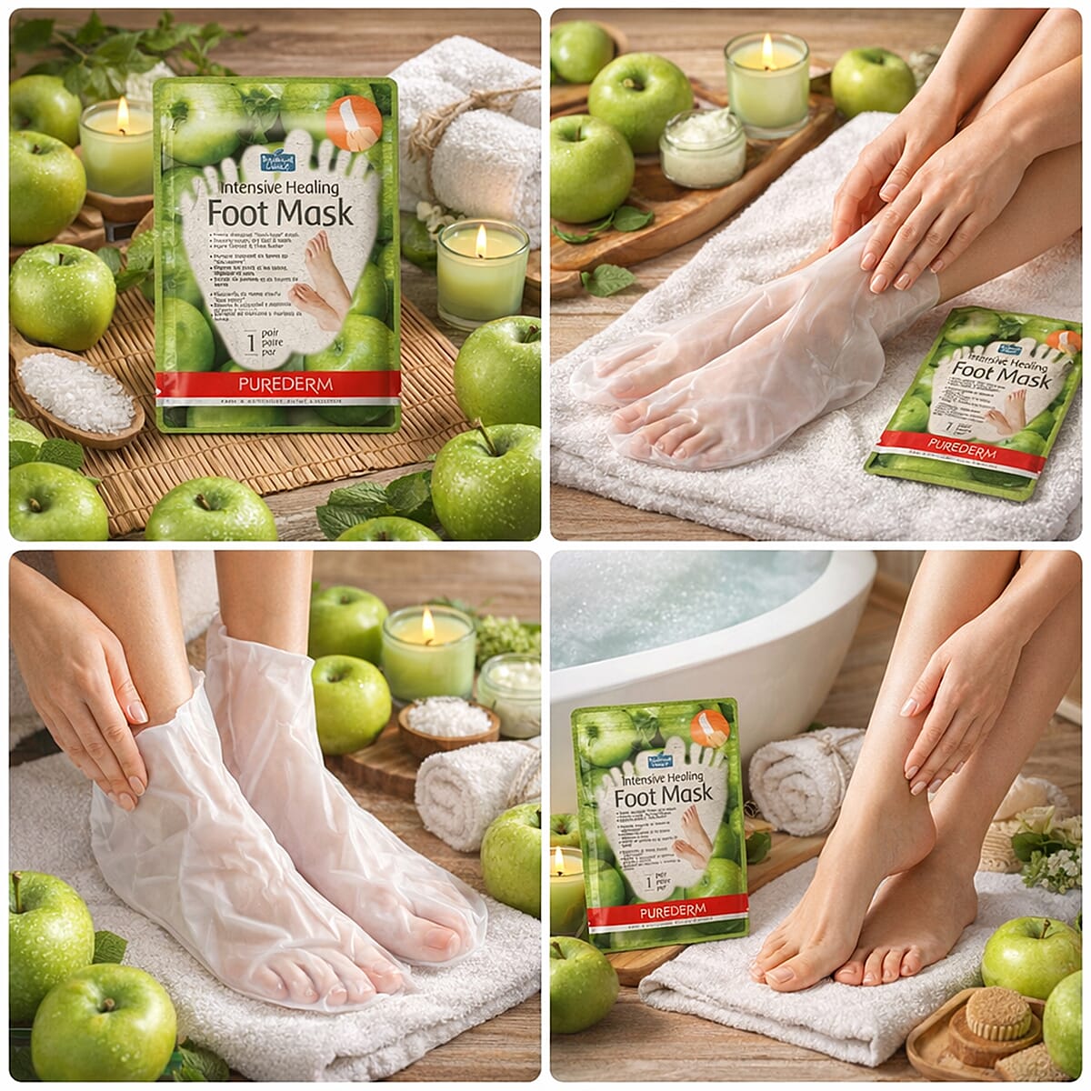 Purederm Set of 6 Botanical Choice&trade; Intensive Healing Foot Mask (1pair x6) image number 1