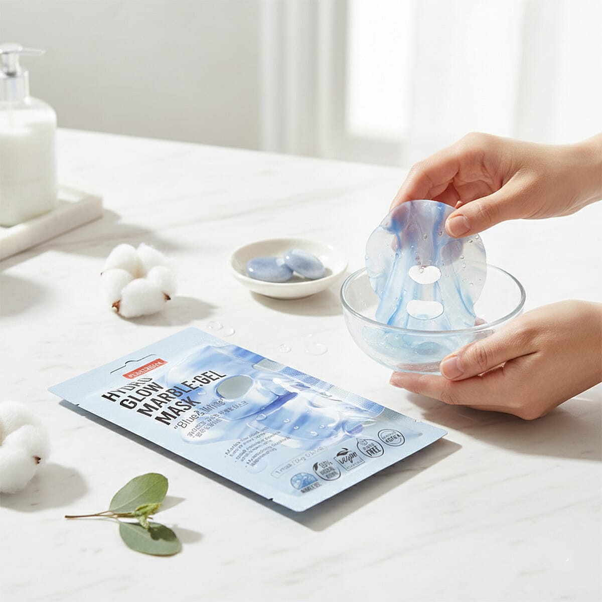 Purederm Set of 6 Hydro Glow Marble Gel Mask (1pk x6) image number 1