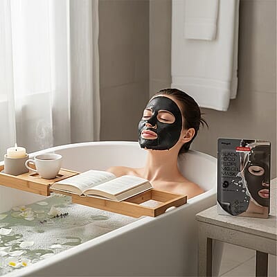 Purederm Set of 6 Black Food Recipe MG Patent Gel Mask (1pk x6)