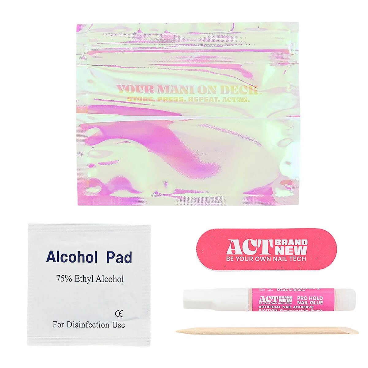 Act Brand New Press On Nail Kit- Red Bottom Energy (Deep Red Cat-Eye) image number 3