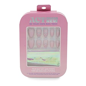 Act Brand New Press On Nail Kit- Aura Points (Pink Gloss & Rhinestones)