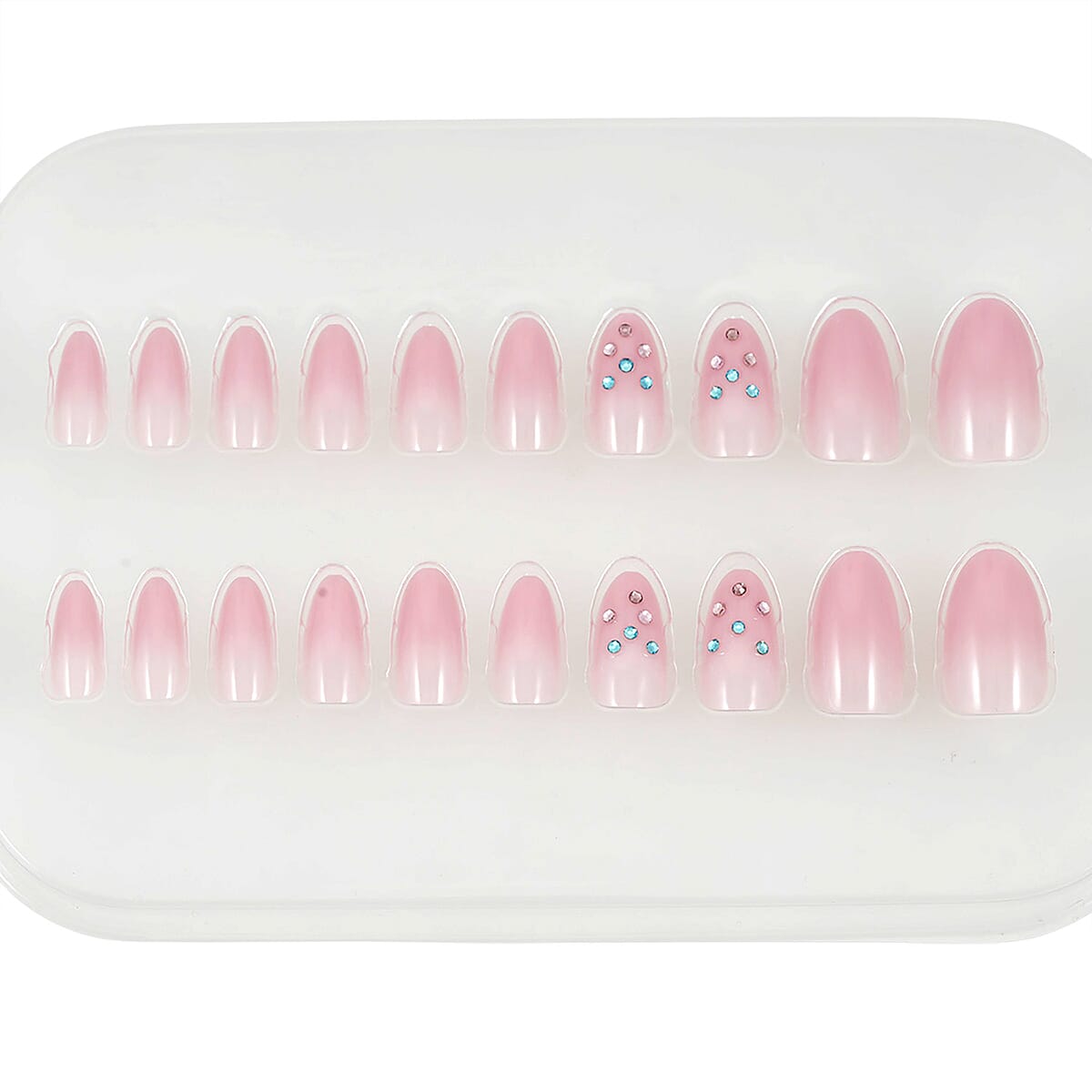 Act Brand New Press On Nail Kit- Aura Points (Pink Gloss & Rhinestones) image number 2