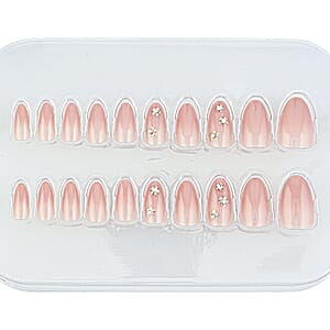 Act Brand New Press On Nail Kit- These Petals, Don't Settle (Nude with Floral & Crystal Accents)