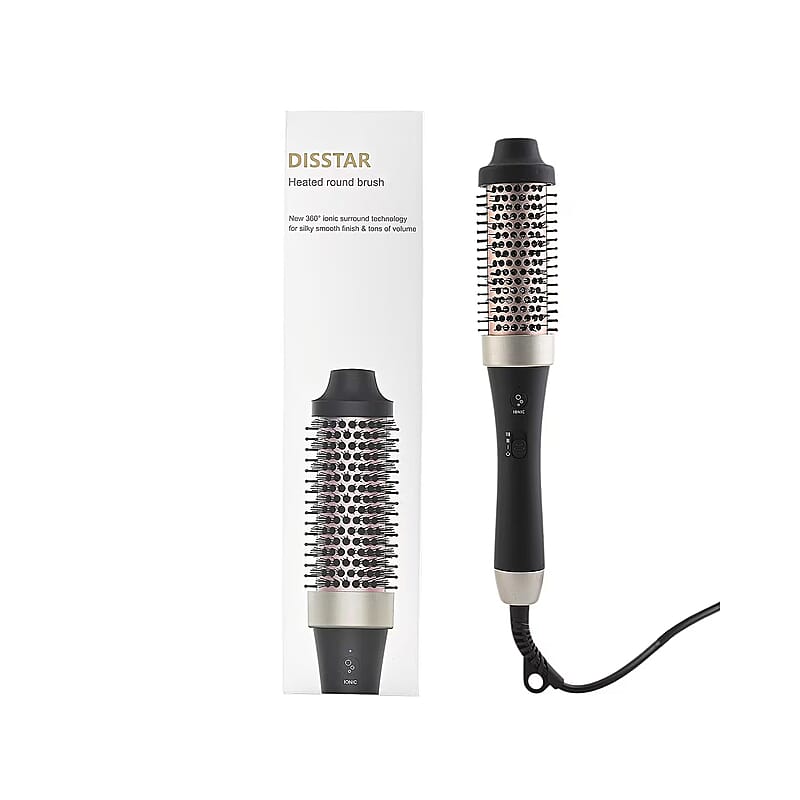 Disstar Heated Round Hair Brush (Straightener, Curler, & Comb)